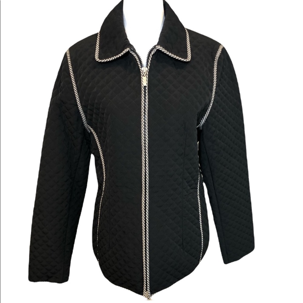 Esprit Black Quilted Coat with Black/White…